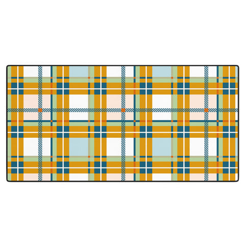 Marta Barragan Camarasa Warm Plaid Fusion Desk Mat