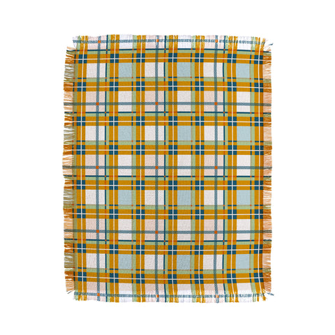 Marta Barragan Camarasa Warm Plaid Fusion Throw Blanket