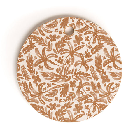 Marta Barragan Camarasa Warm Tropical Oasis Cutting Board Round
