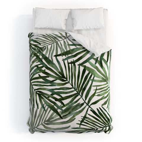 Marta Barragan Camarasa Watercolor simple leaves Duvet Cover