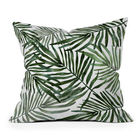 Marta Barragan Camarasa Watercolor simple leaves Outdoor Throw Pillow
