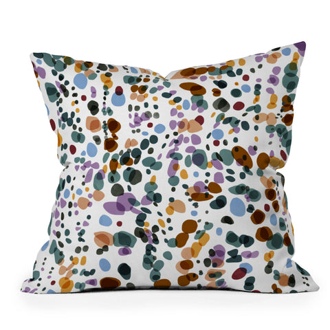 Marta Barragan Camarasa Waves dots colorful Outdoor Throw Pillow