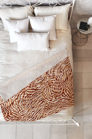 Marta Barragan Camarasa Waves modern wild AP Fleece Throw Blanket