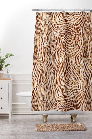 Marta Barragan Camarasa Waves modern wild AP Shower Curtain And Mat