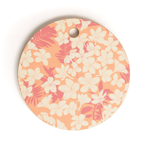 Marta Barragan Camarasa Wild exotic plumeria TPF Cutting Board Round