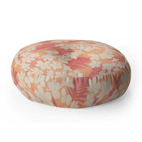 Marta Barragan Camarasa Wild exotic plumeria TPF Floor Pillow Round