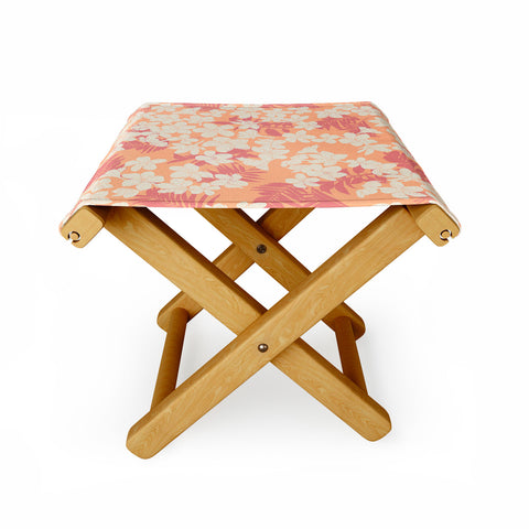 Marta Barragan Camarasa Wild exotic plumeria TPF Folding Stool