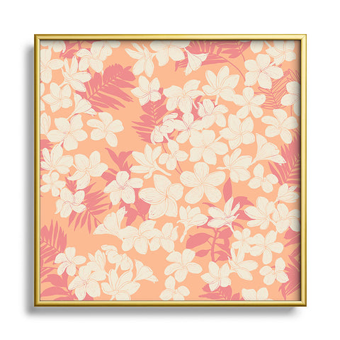 Marta Barragan Camarasa Wild exotic plumeria TPF Square Metal Framed Art Print