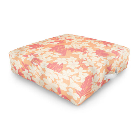 Marta Barragan Camarasa Wild exotic plumeria TPF Outdoor Floor Cushion