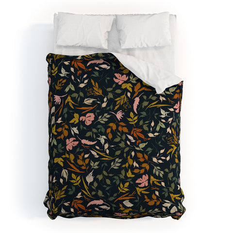 Marta Barragan Camarasa Wild leaves nature dark Comforter