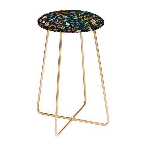Marta Barragan Camarasa Wild leaves nature dark Counter Stool