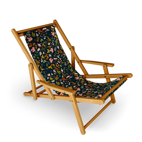 Marta Barragan Camarasa Wild leaves nature dark Sling Chair