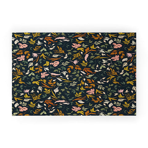 Marta Barragan Camarasa Wild leaves nature dark Welcome Mat