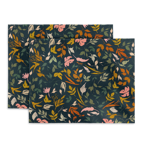 Marta Barragan Camarasa Wild leaves nature dark Placemat