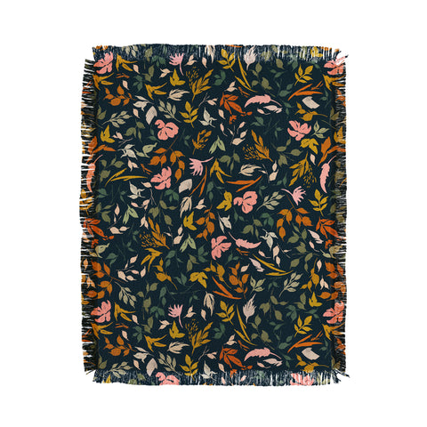 Marta Barragan Camarasa Wild leaves nature dark Throw Blanket