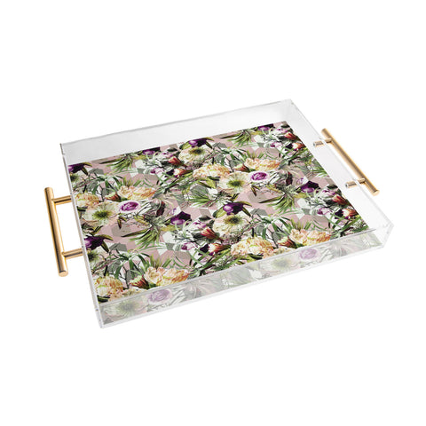 Marta Barragan Camarasa Wild vintage bloom in geometric Acrylic Tray