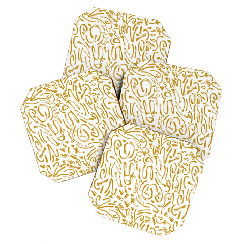 Marta Barragan Camarasa Wildness abstract brushstrokes Coaster Set