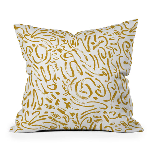 Marta Barragan Camarasa Wildness abstract brushstrokes Outdoor Throw Pillow