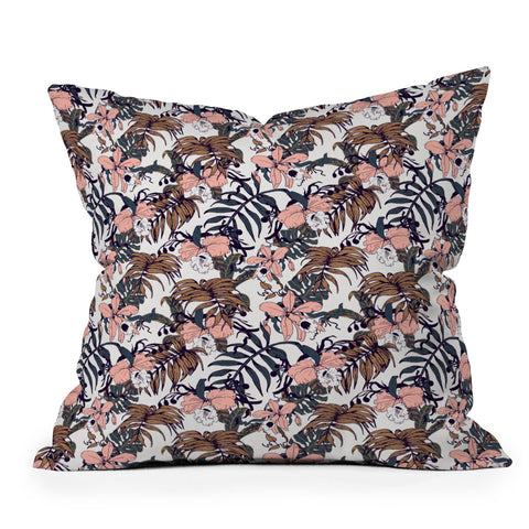Marta Barragan Camarasa Winter in the jungle Outdoor Throw Pillow