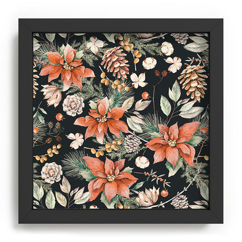 Marta Barragan Camarasa Winter night floral lush Recessed Framing Square