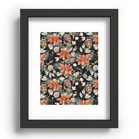 Marta Barragan Camarasa Winter night floral lush Recessed Framing Rectangle