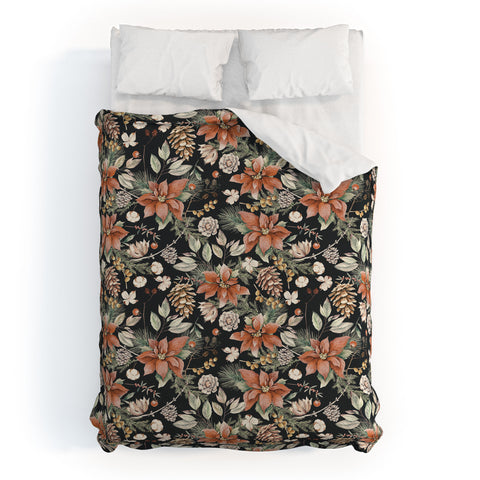 Marta Barragan Camarasa Winter night floral lush Duvet Cover