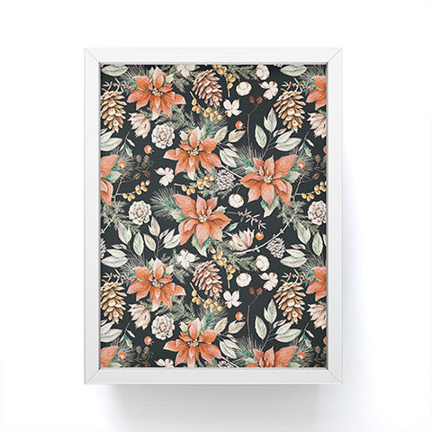 Marta Barragan Camarasa Winter night floral lush Framed Mini Art Print