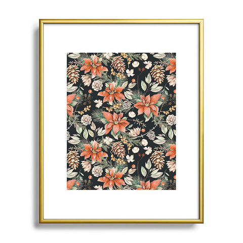 Marta Barragan Camarasa Winter night floral lush Metal Framed Art Print