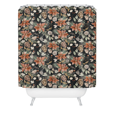 Marta Barragan Camarasa Winter night floral lush Shower Curtain