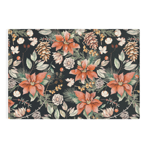 Marta Barragan Camarasa Winter night floral lush Outdoor Rug