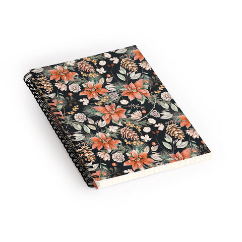 Marta Barragan Camarasa Winter night floral lush Spiral Notebook