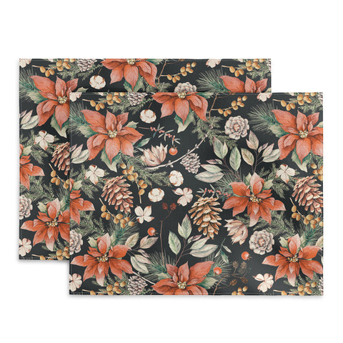 Marta Barragan Camarasa Winter night floral lush Placemat