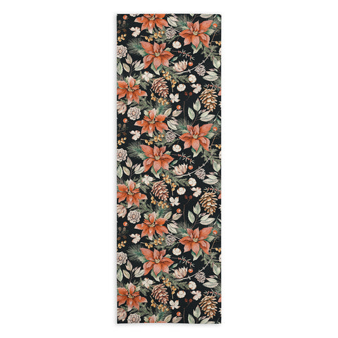 Marta Barragan Camarasa Winter night floral lush Yoga Towel