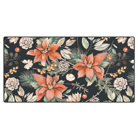 Marta Barragan Camarasa Winter night floral lush Desk Mat