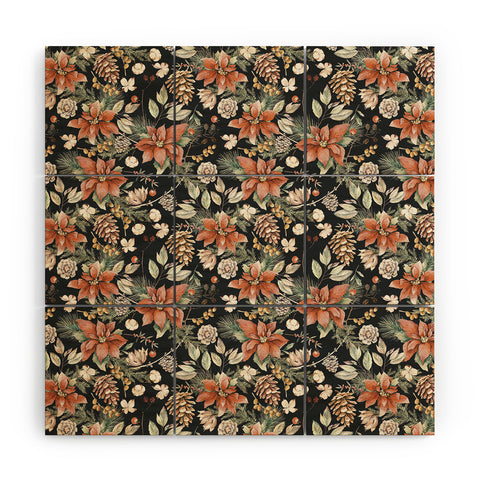 Marta Barragan Camarasa Winter night floral lush Wood Wall Mural