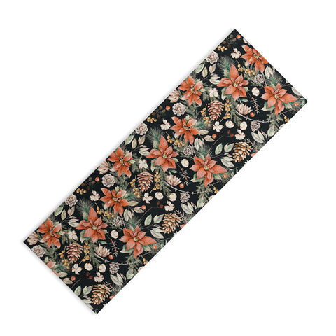 Marta Barragan Camarasa Winter night floral lush Yoga Mat