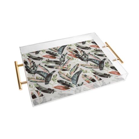 Marta Barragan Camarasa Winter palm trees Acrylic Tray