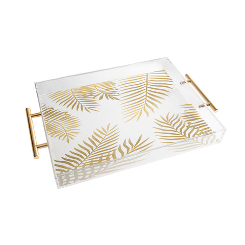 Marta Olga Klara Gold palm leaves Acrylic Tray