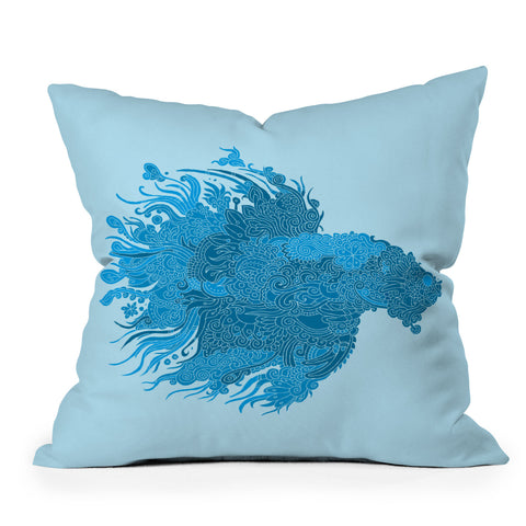 Martin Bunyi Beta Blue Outdoor Throw Pillow