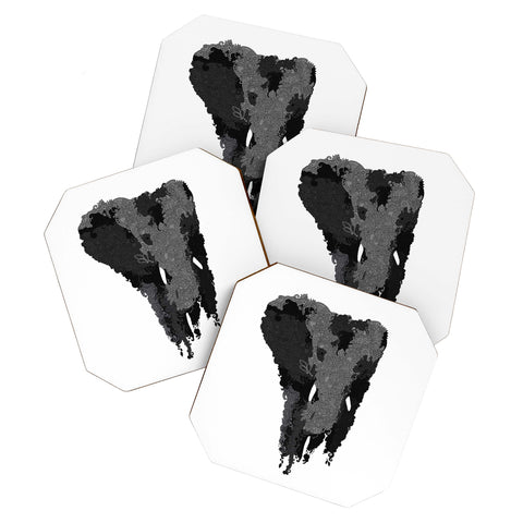 Martin Bunyi Elephant Gray Coaster Set