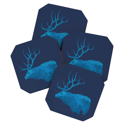 Martin Bunyi Elk Blue Coaster Set