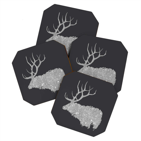 Martin Bunyi Elk White Coaster Set