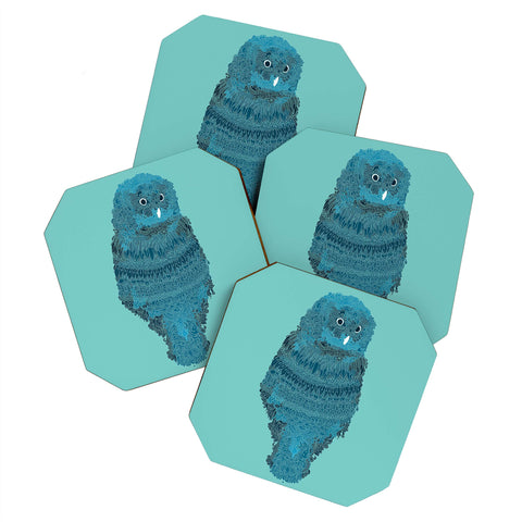Martin Bunyi Owl Blue Coaster Set