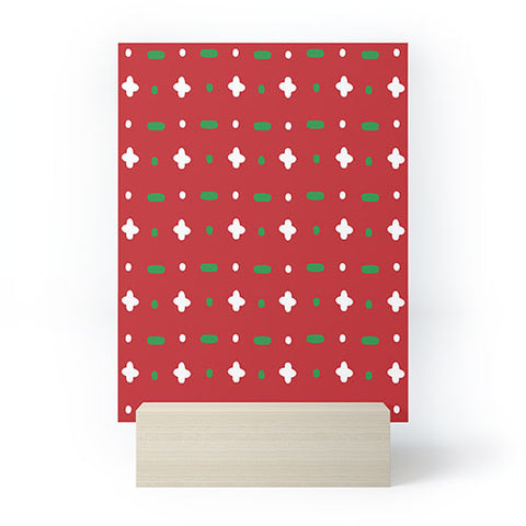 marufemia Christmas green white red Mini Art Print