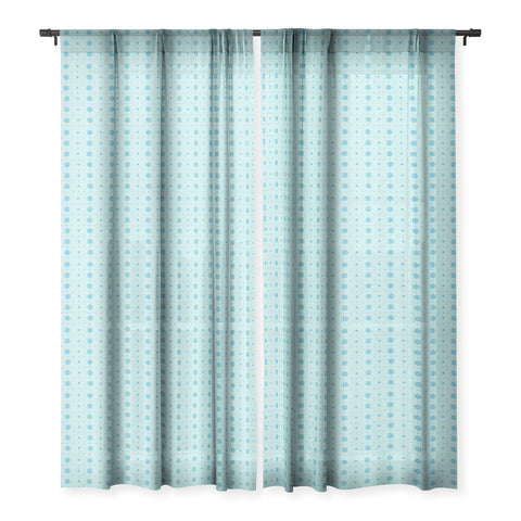 marufemia Christmas snowflake blue Sheer Window Curtain