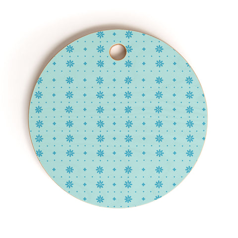 marufemia Christmas snowflake blue Cutting Board Round