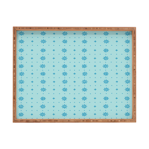 marufemia Christmas snowflake blue Rectangular Tray