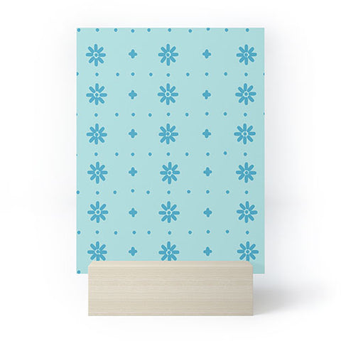 marufemia Christmas snowflake blue Mini Art Print