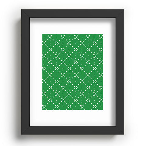 marufemia Christmas snowflake green Recessed Framing Rectangle