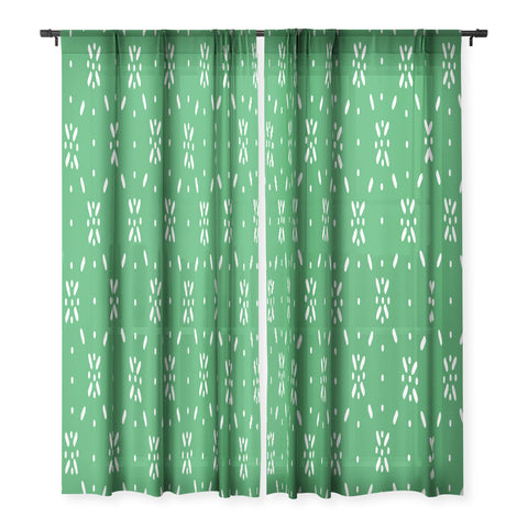 marufemia Christmas snowflake green Sheer Non Repeat